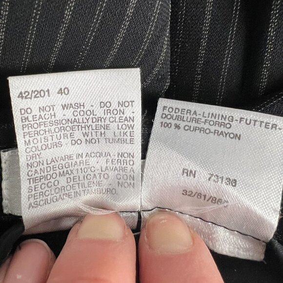 MaxMara Black Brown Pinstripes High Rise Straight Leg Trouser Dress Pant Sz 6 - Picture 13 of 14